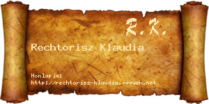 Rechtorisz Klaudia névjegykártya